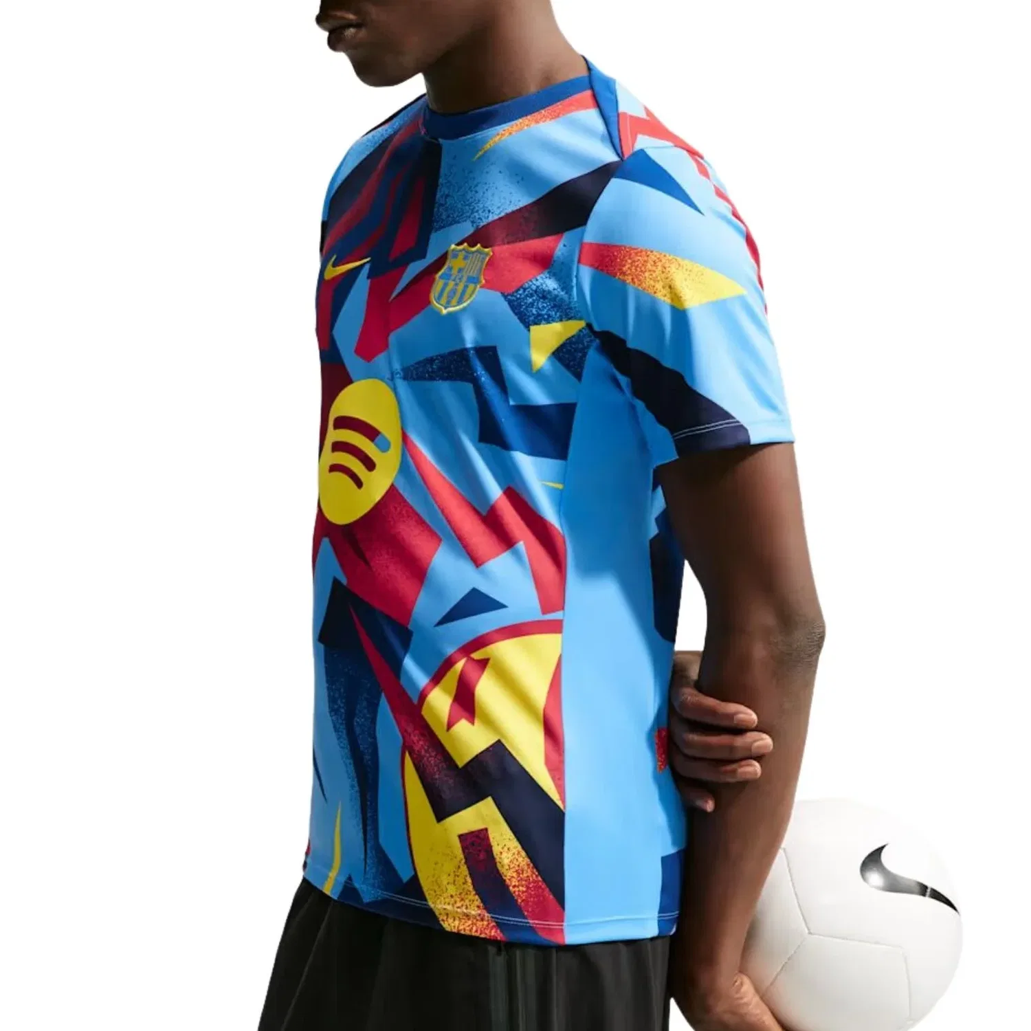 Мужская игровая майка F.C. Barcelona Academy Pro Fourth Dri-FIT Pre-Match T-Shirt 'University Blue Gym Blue Opti Nike, Gym Blue/Opti Yellow — фото 2