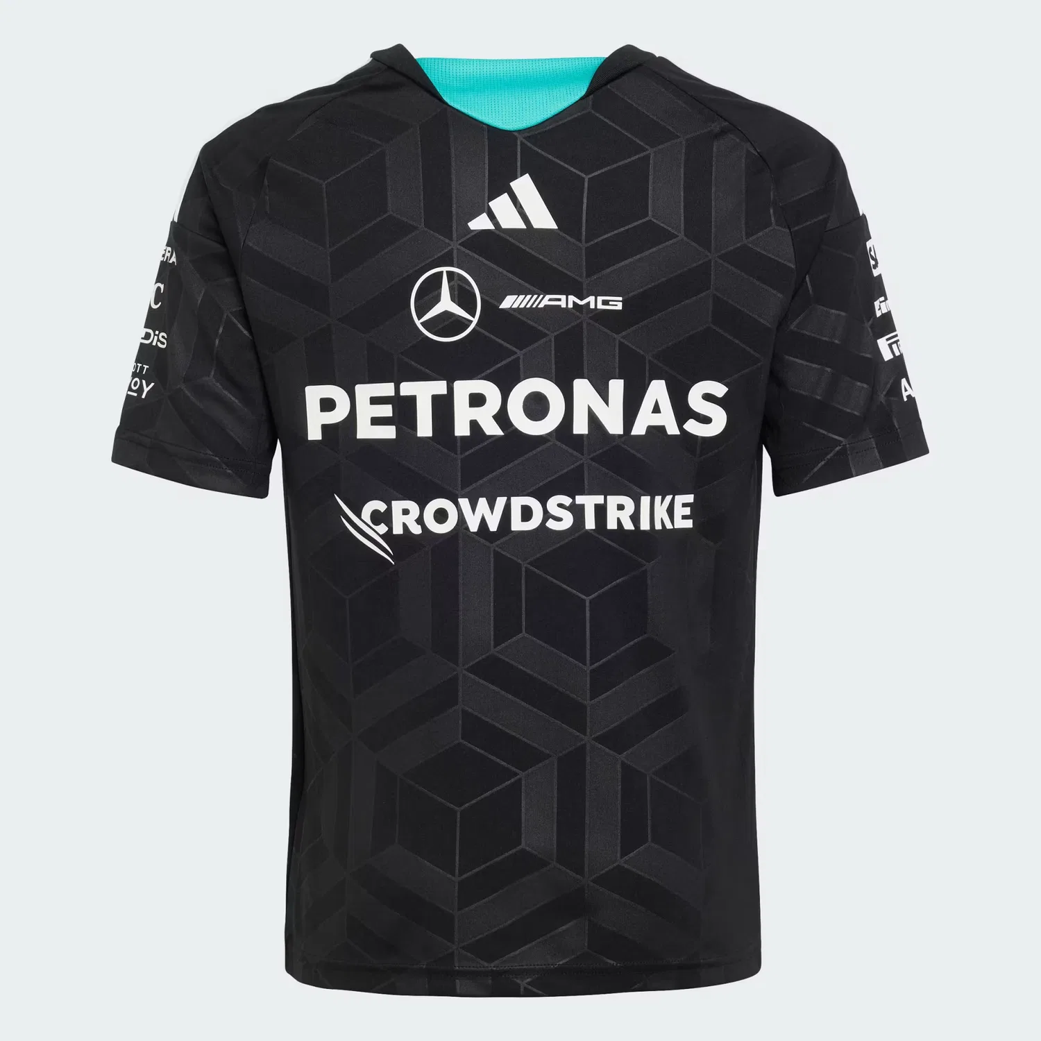 Детская футболка приталенного кроя Mercedes-AMG Petronas Formula 1 Team Driver Jersey Adidas Performance, черный — фото 2