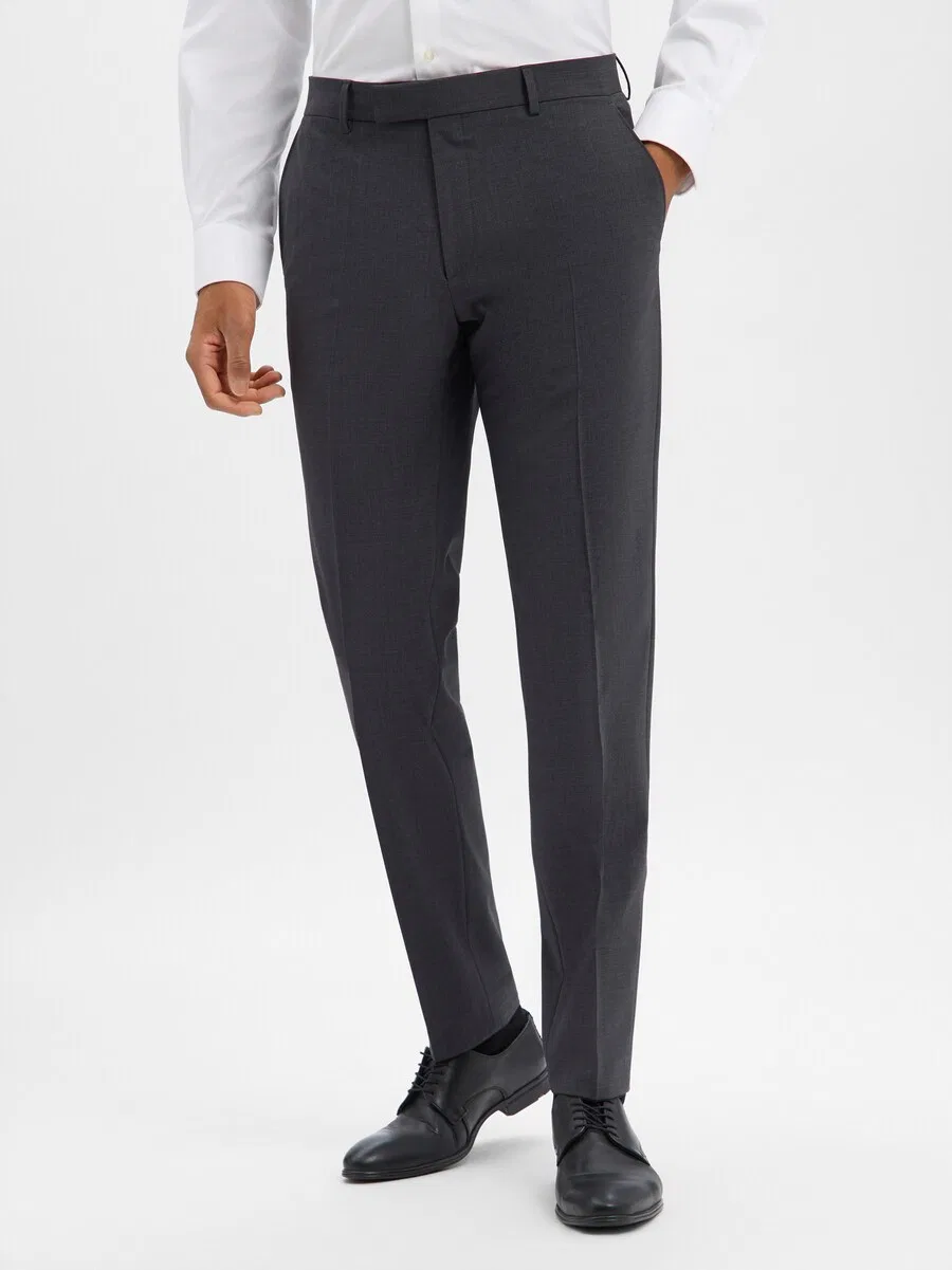 Брюки BOSS Regular Pleated Pants 'Leon' цвета антрацит — фото 3