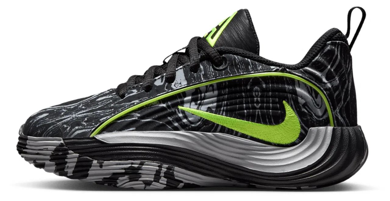 Детские баскетбольные кроссовки для мальчиков с низким верхом Giannis Immortality 5 Nike, Black Volt Lt Smoke Grey — фото 2