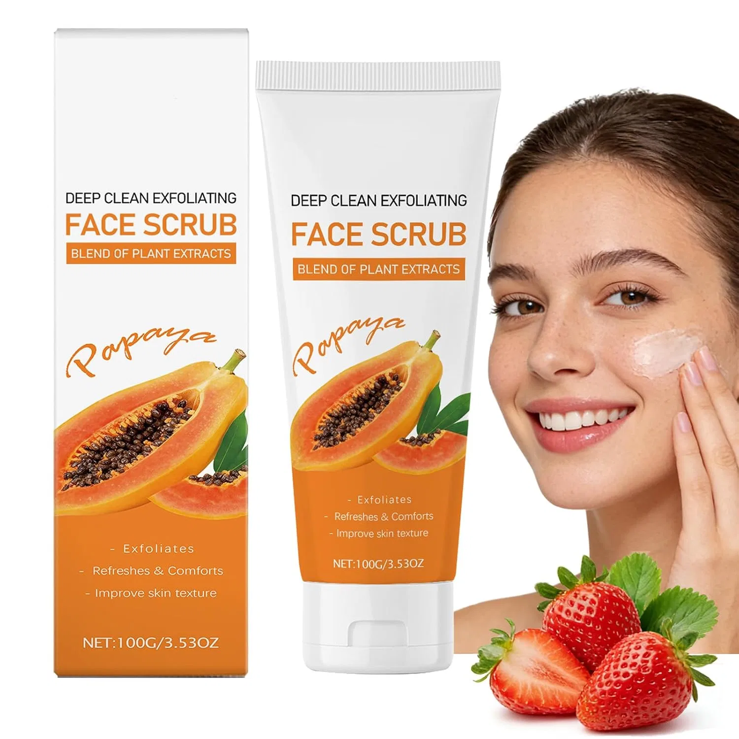 Скраб для лица Papaya Brightening Facial Scrub, Raevior, 100 г