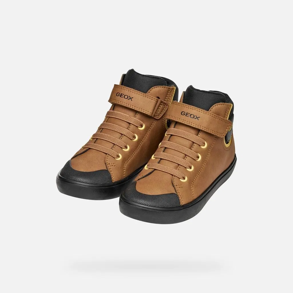 Детские кроссовки с текстильным верхом J Gisli Geox, Braun Schwarz — фото 3