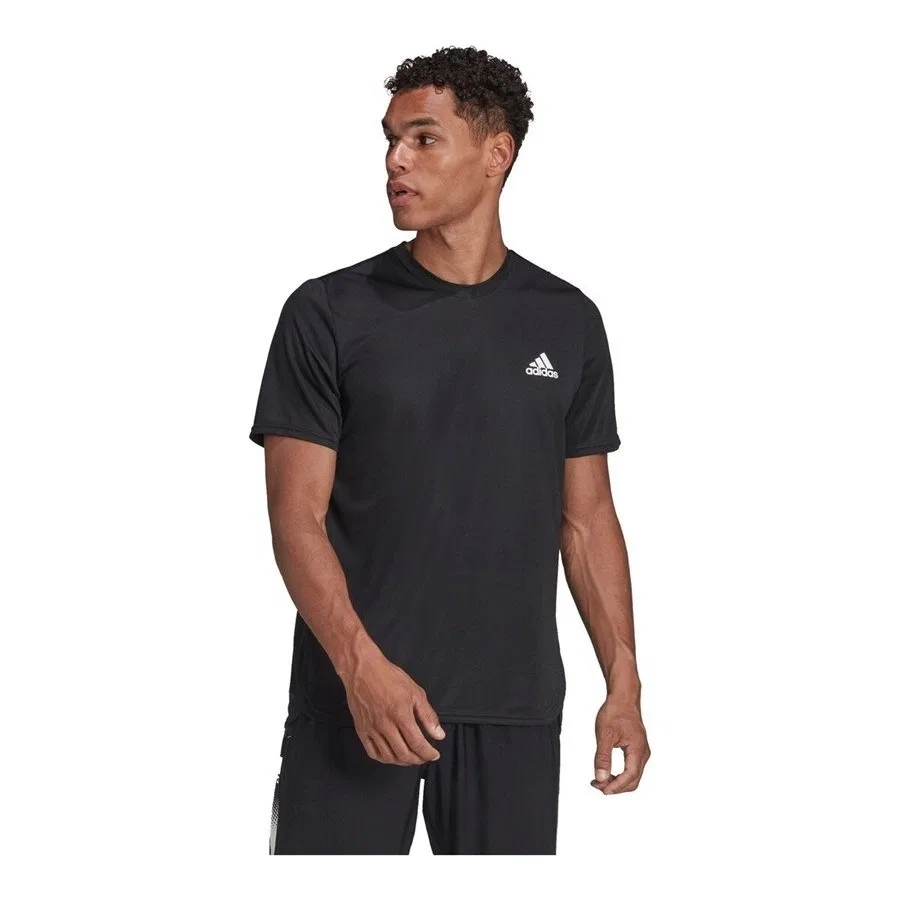Футболка спортивная с длинным низом AEROREADY Designed for Movement adidas, Черный — фото 3