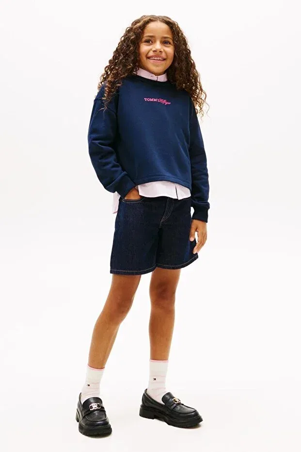 Детские свитшот для девочек с длинным рукавом Tommy Hilfiger, Navy Blue — фото 3