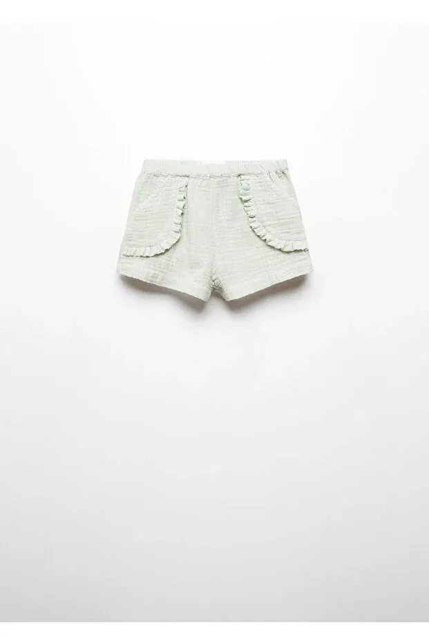 Детские шорты для девочек хлопковые Mango Woman, Pastel Green