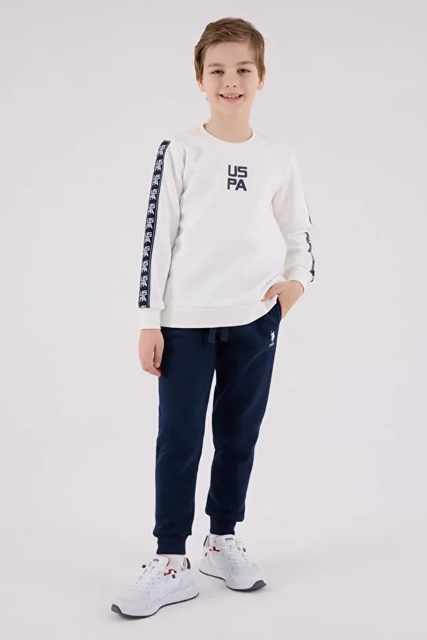 Детский спортивный костюм для мальчиков из футера U.S. Polo Assn., White — фото 2
