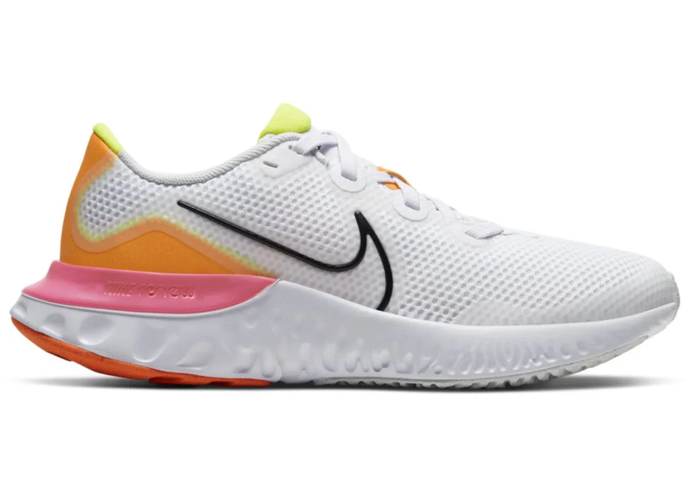 Детские кроссовки для активного отдыха Nike Renew Run Nike, White/Platinum Tint/Pink Blast/Black