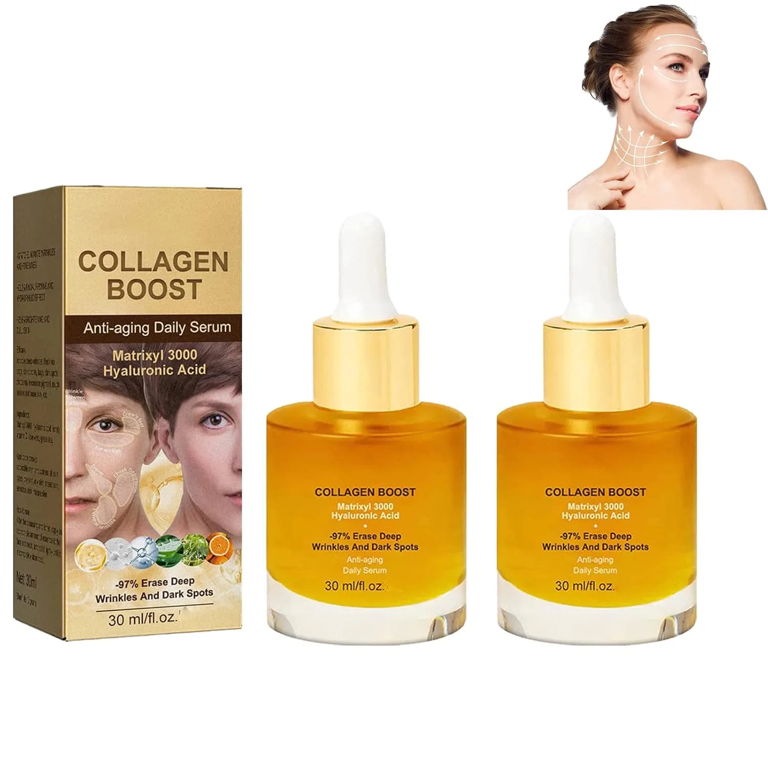 Сыворотка антивозрастная Pedia Advanced Collagen Boost, 2 шт по 30 мл Nihexo