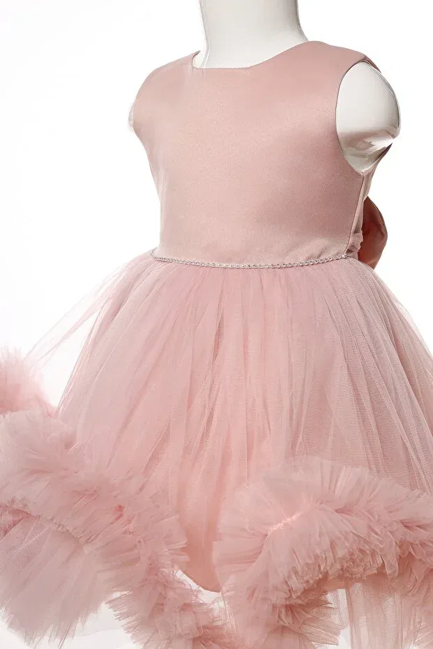 Детское платье для девочек с рюшами Miss Ayışığı, Pink — фото 3