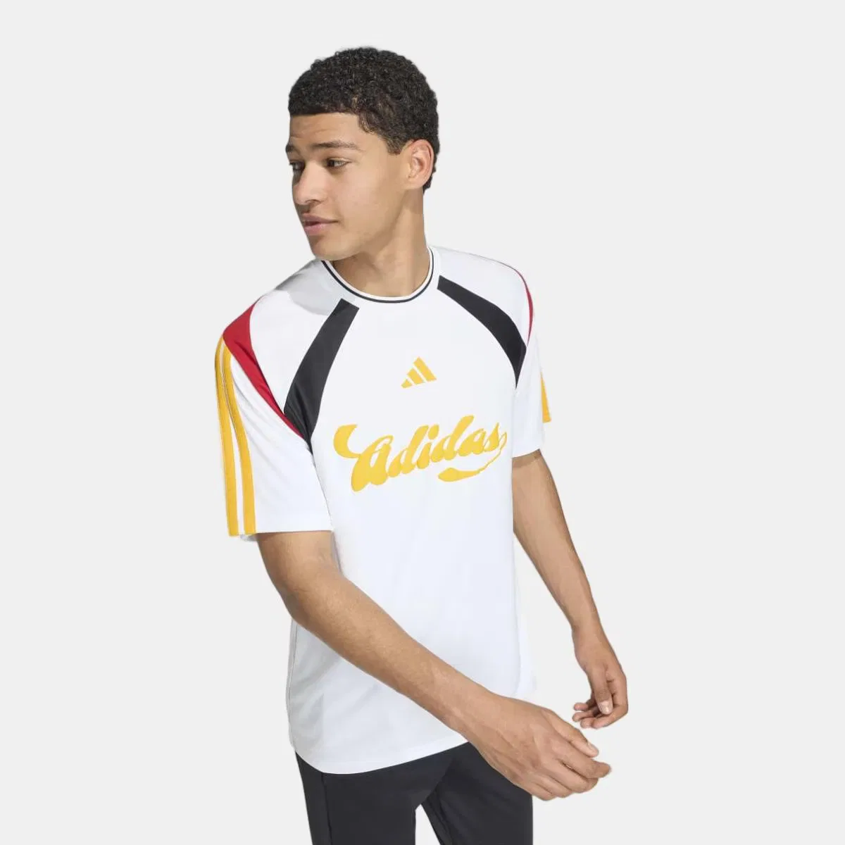 Мужская футболка, Tiro NP, adidas, белый желтый — фото 4