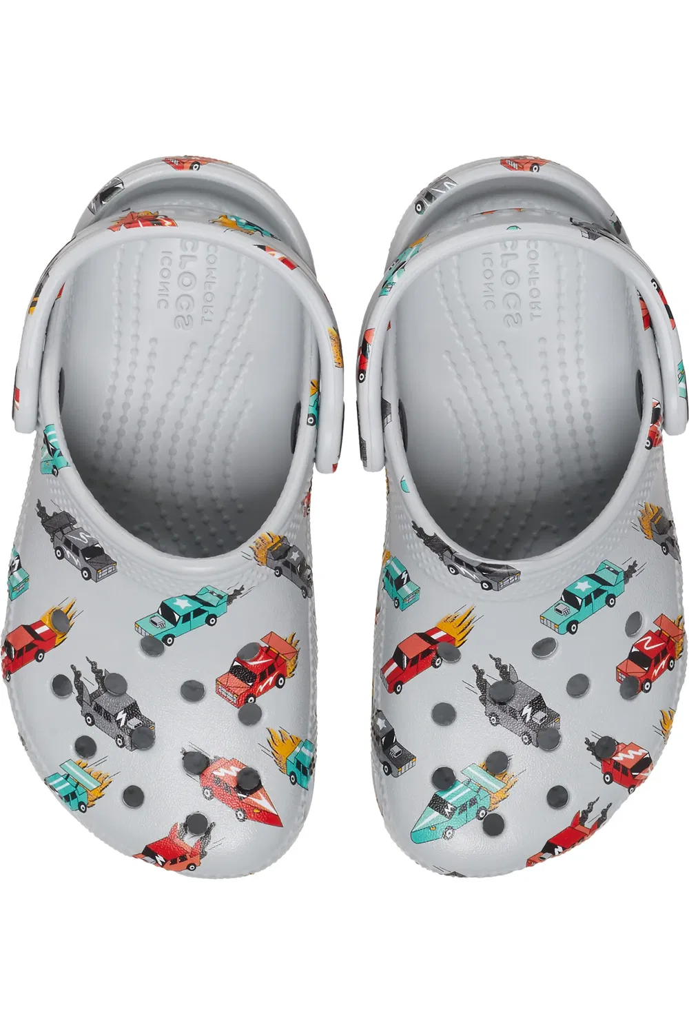 Клоги детские с вентиляцией Race Car Print Classic CROCS, Mirage/Multi — фото 4