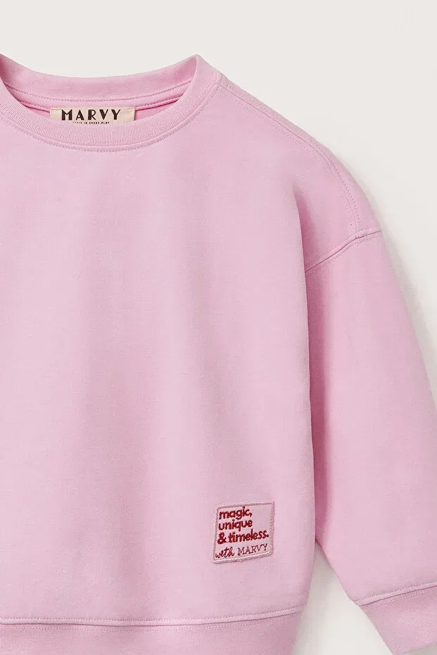 Детские свитшот для девочек с принтом Marvy, Pink — фото 4