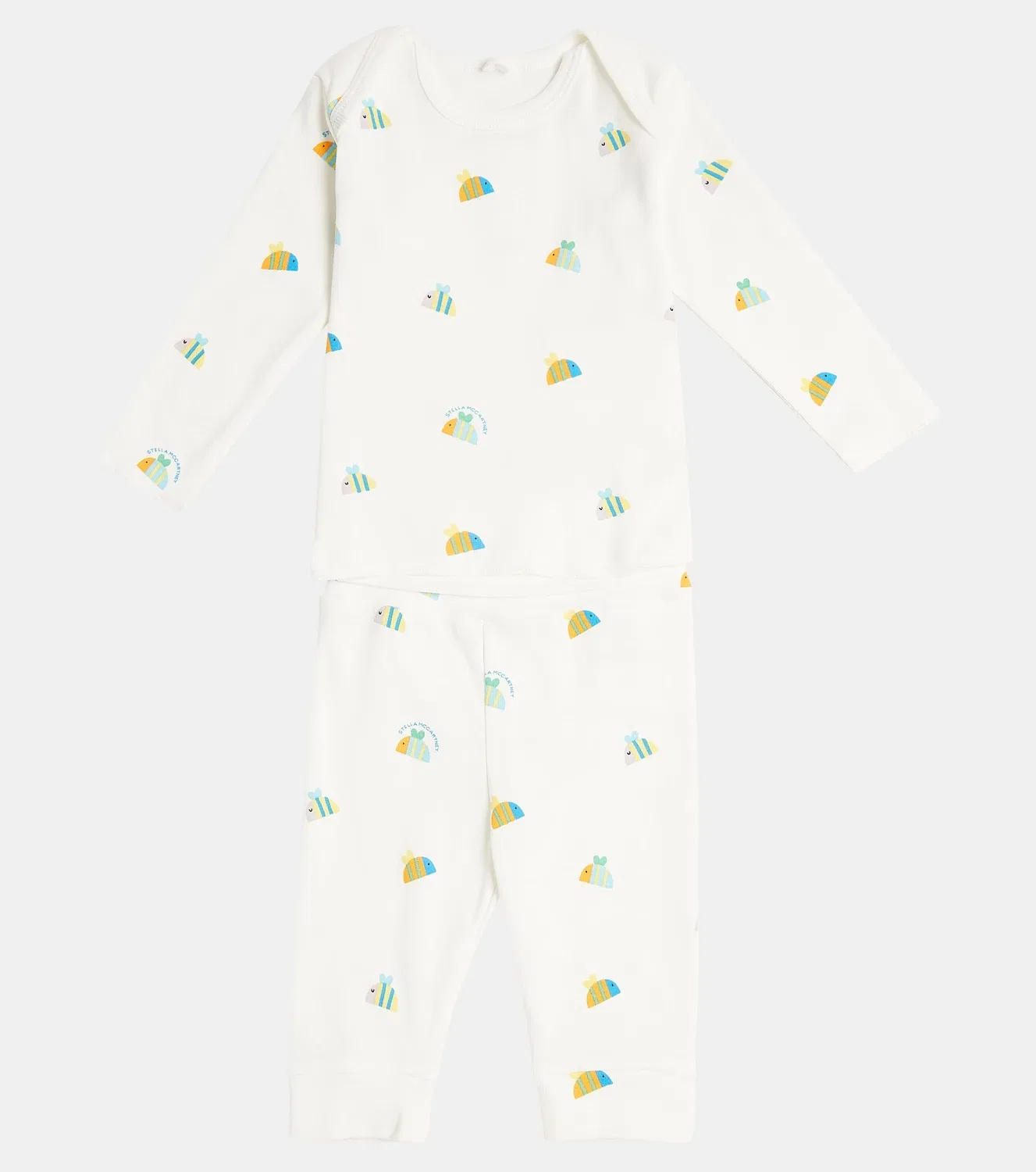 Комплект детской пижамы с принтом Stella Mccartney Kids, белый — фото 2