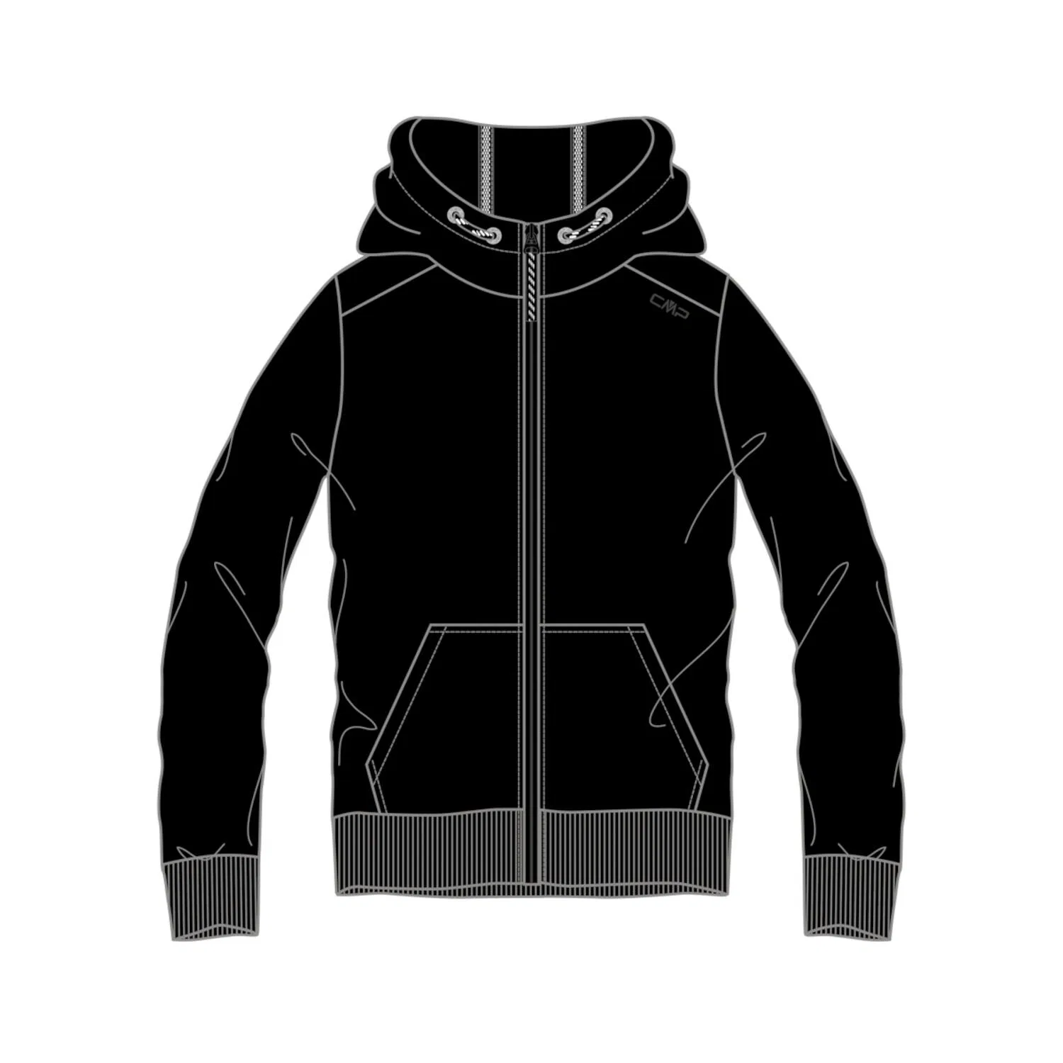 Детская ветрозащитная дождевая куртка KID JACKET FIX HOOD Cmp, Schwarz