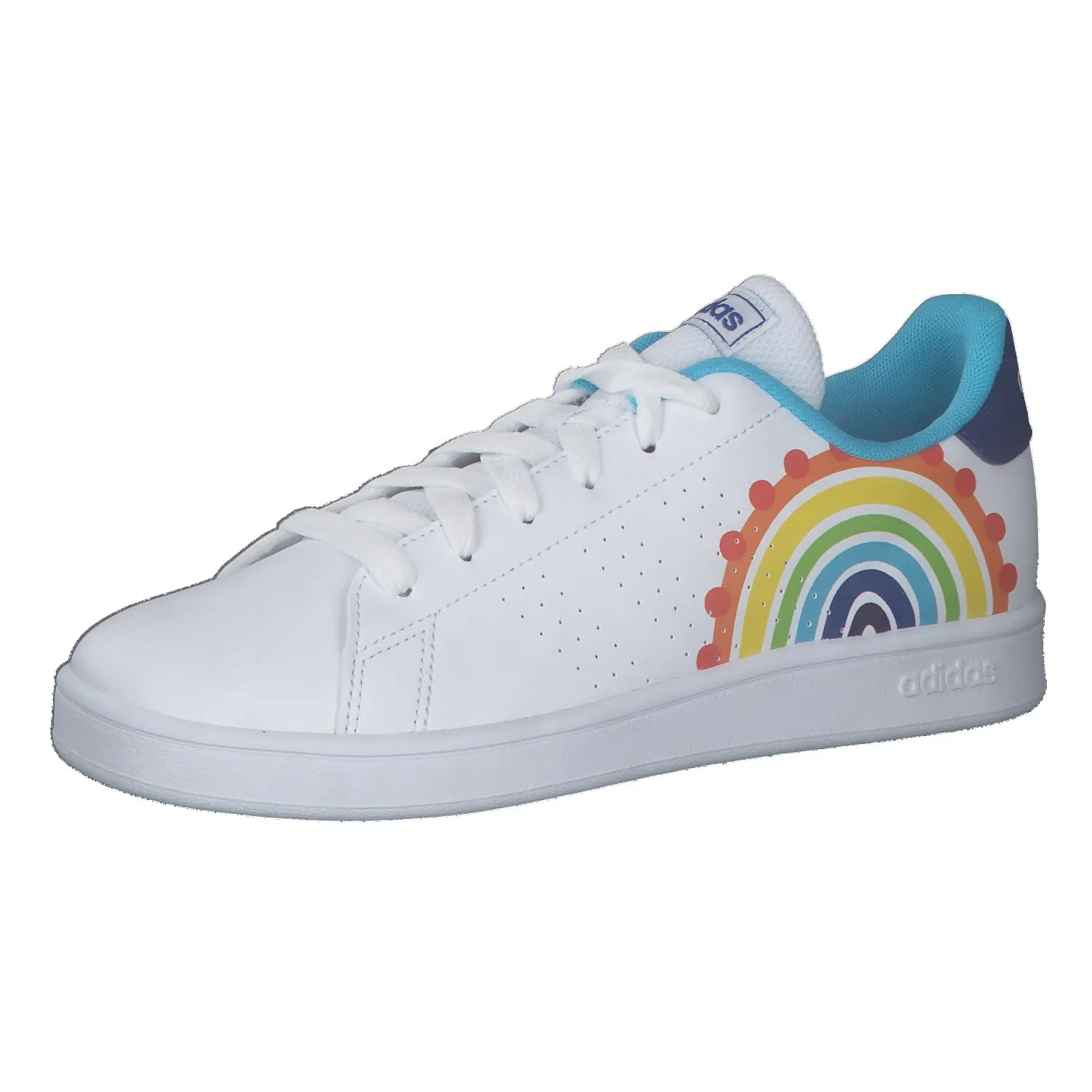 Детские кроссовки с перфорацией Advantage K Adidas, White Cloud Royal Blue Bright Cyan