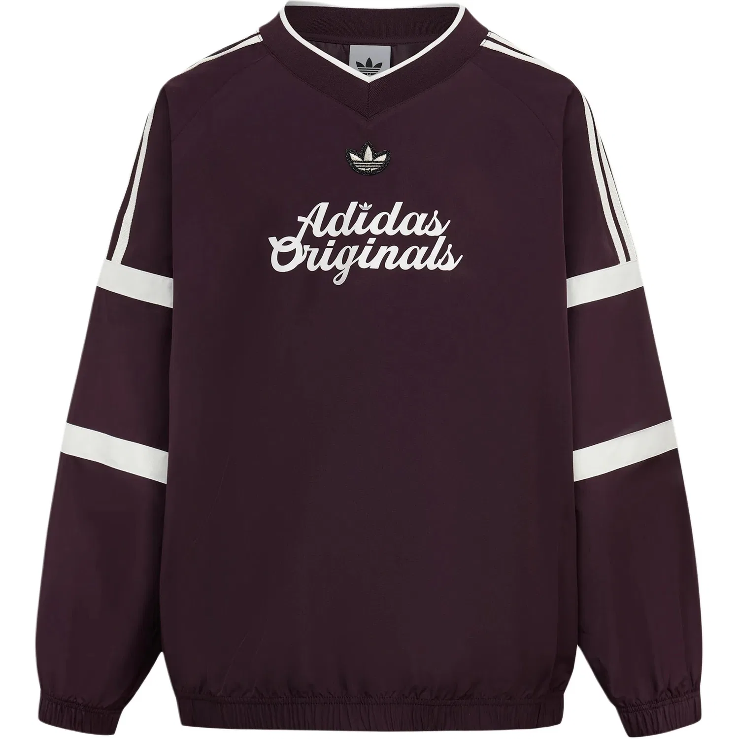 Детская футболка с V-образным вырезом Adidas Originals, Dark Reddish Purple Jade White