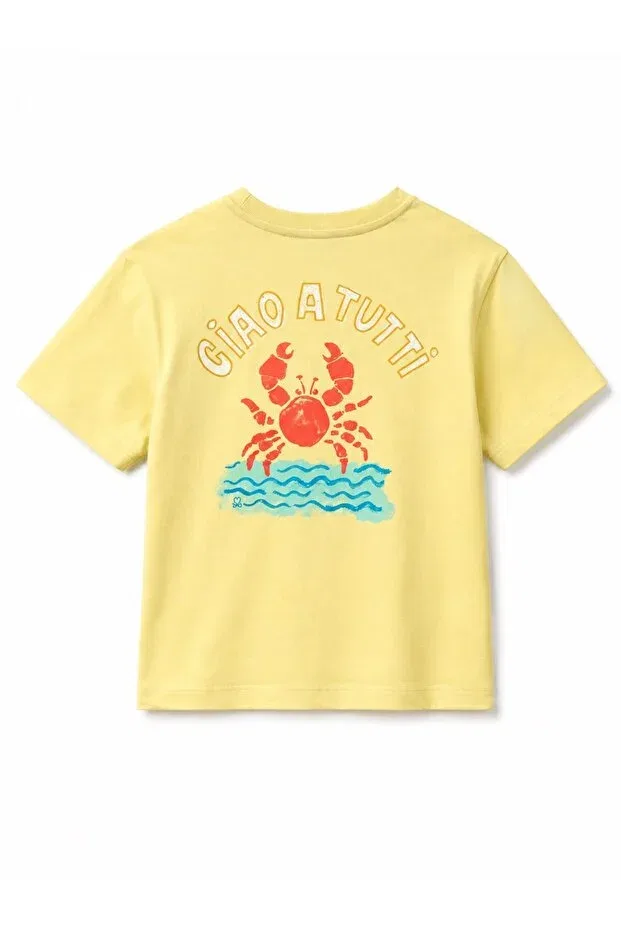 Детская футболка для мальчиков с принтом Benetton Baby Boy Crab Print T-Shirt United Colors Of Benetton, Green — фото 2