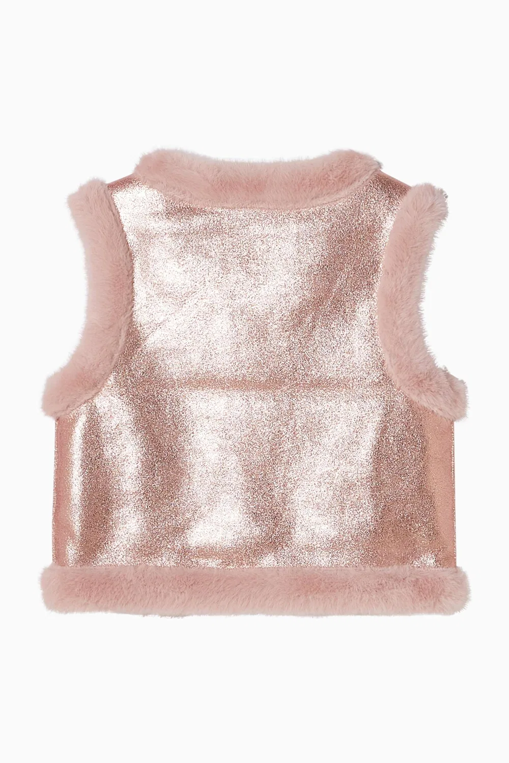 Жилет из металлизированного искусственного меха Cher Gillet Angel's Face — фото 3