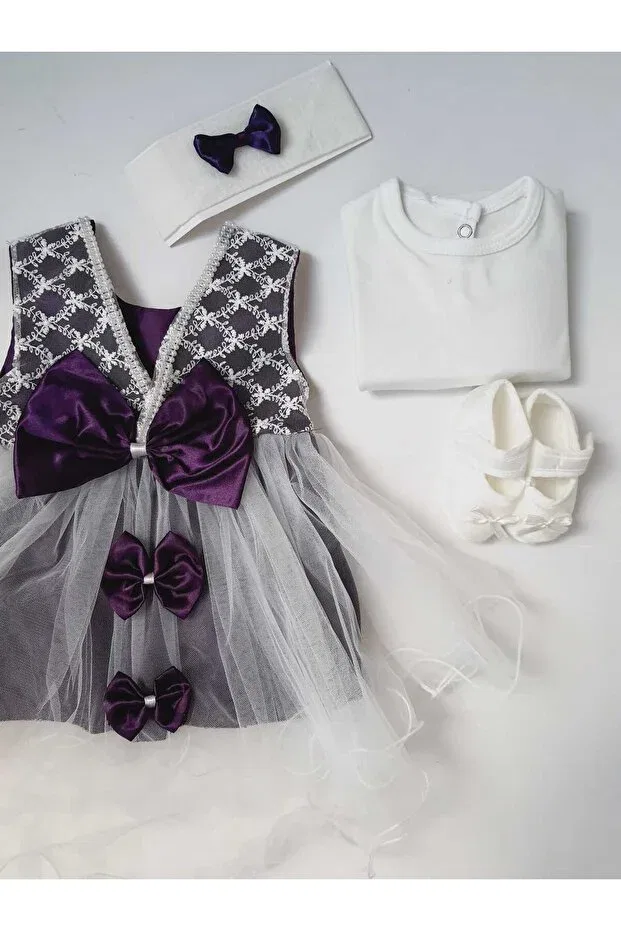 Детское платье для девочек кружевное Pileki Baby, Purple — фото 2