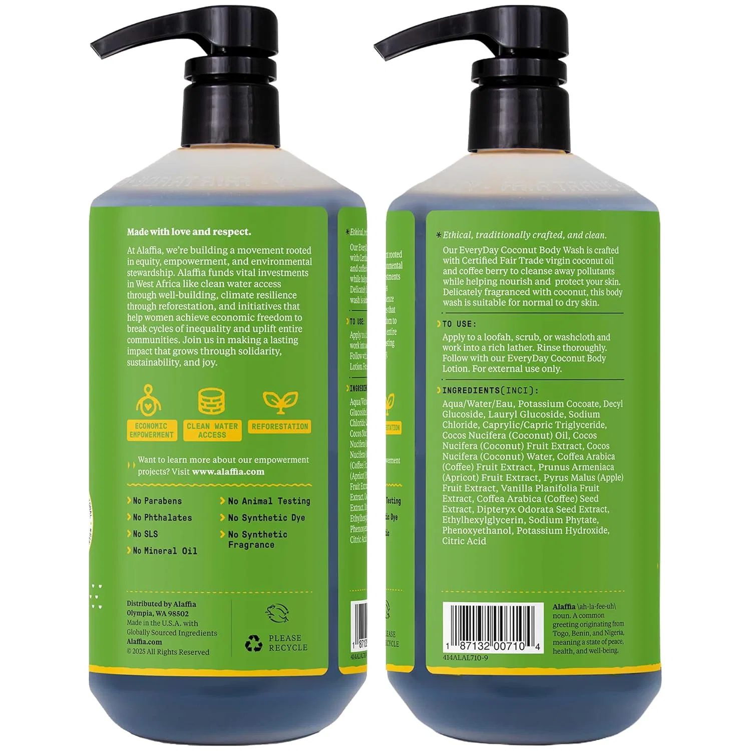 Гель для душа Alaffia Daily Coconut Hydrating Body Super Wash, 946.35 мл — фото 2