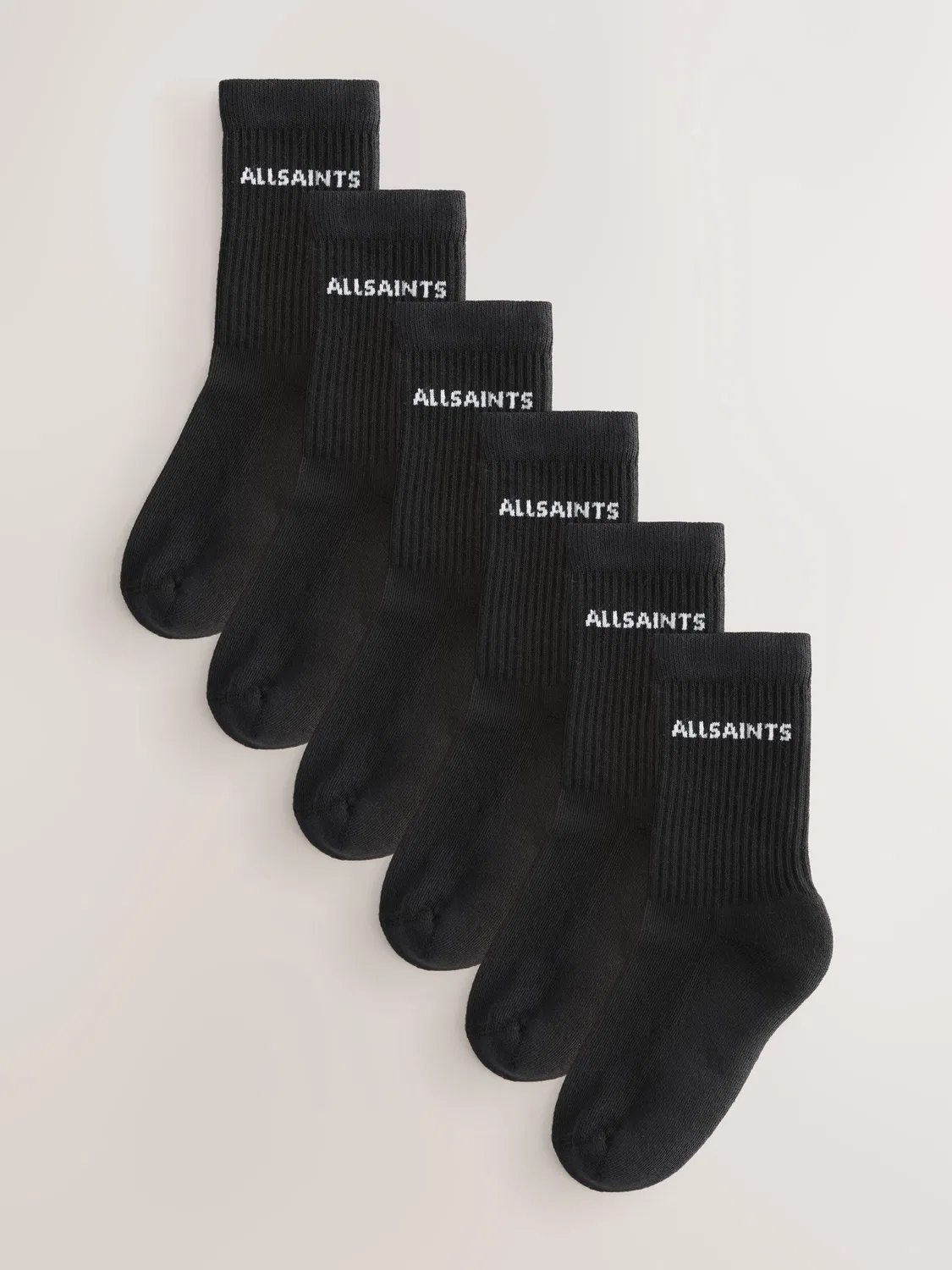 Носки All Saints с логотипом, 6 пар, черные