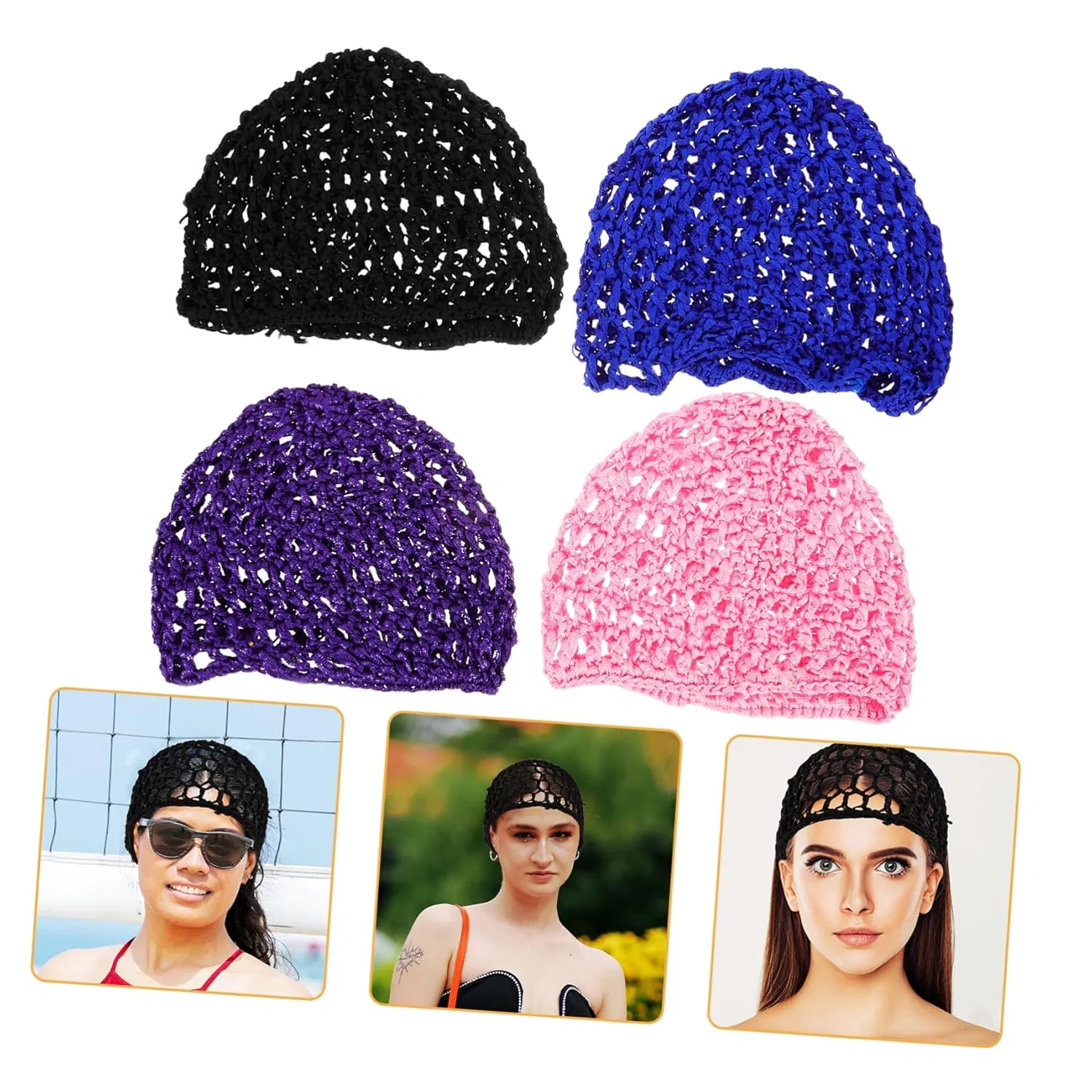 Сетка для волос FRCOLOR, 4 шт, 20x14 см