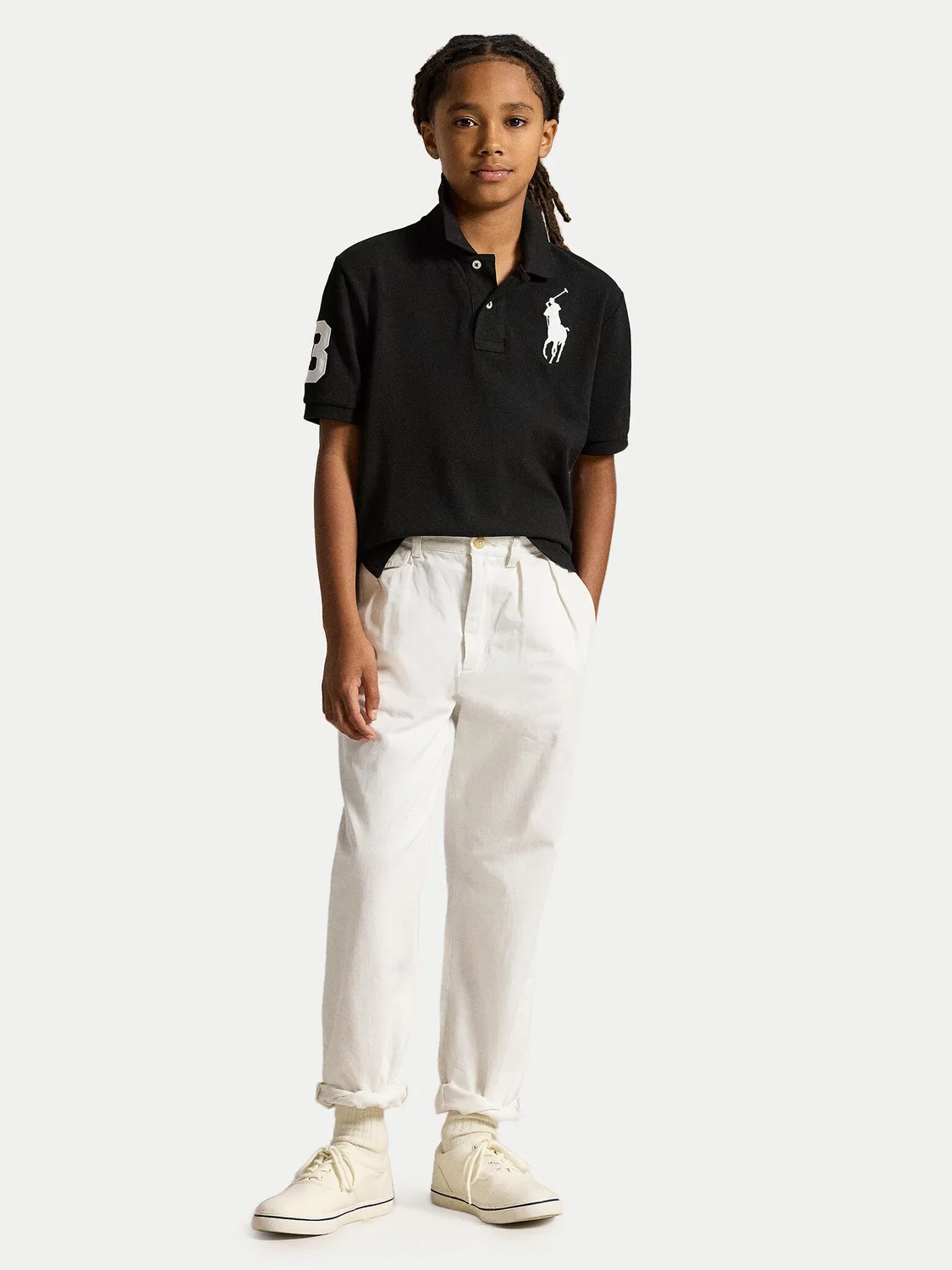 Поло стандартного кроя для мальчика Polo Ralph Lauren, черный — фото 2