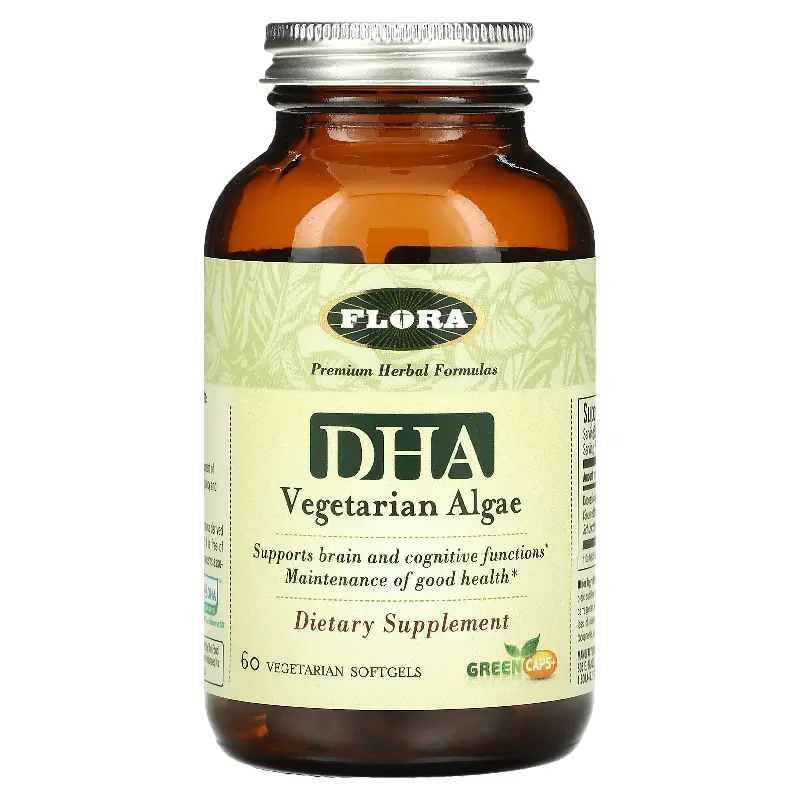 

Вегетарианские водоросли DHA Flora, 60 капсул