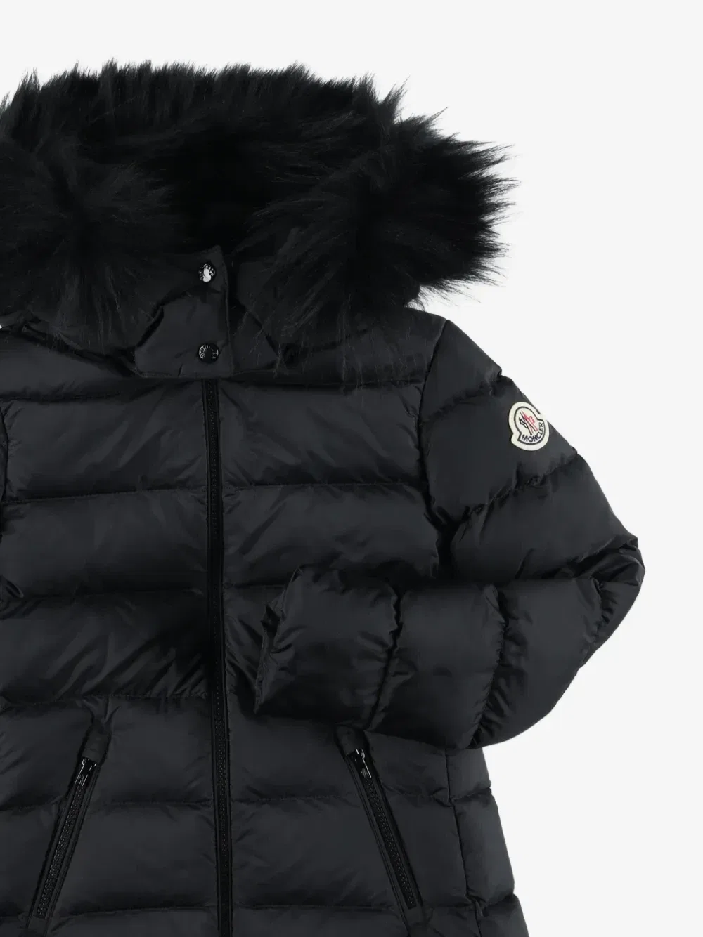 Длинный пуховик Moncler Enfant, черный — фото 3