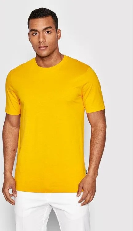 

Футболка Boss Cotton-Jersey With Logo Detail, ярко-желтый
