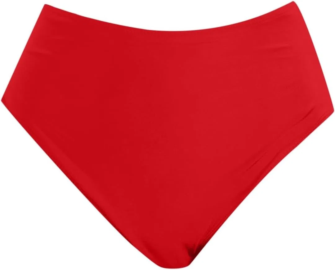 Женские бикини с завышенной талией для коррекции живота Retro, Red — фото 2
