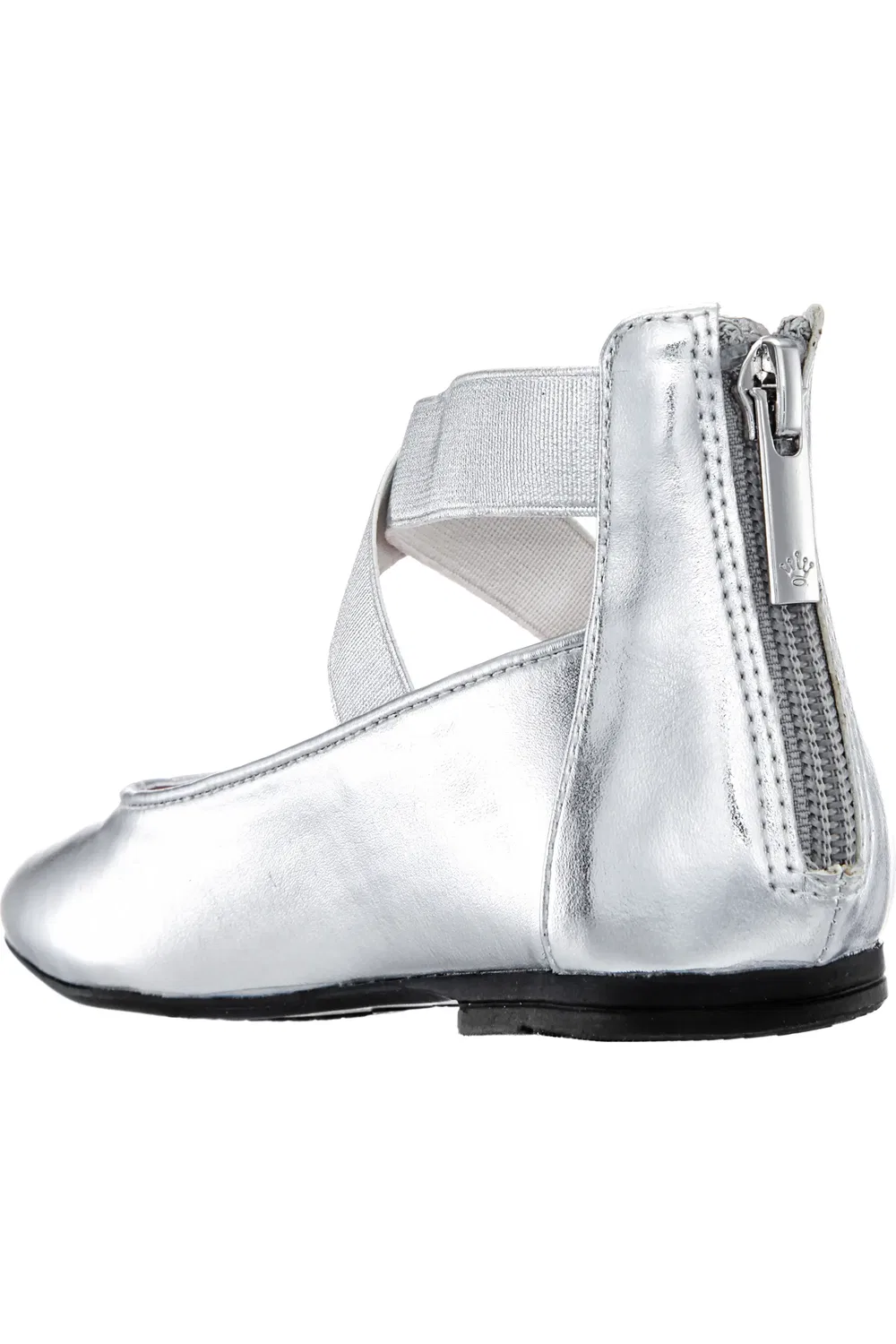 Детские балетки на перекрестных ремешках Marissa Nina, Silver Metallic — фото 2