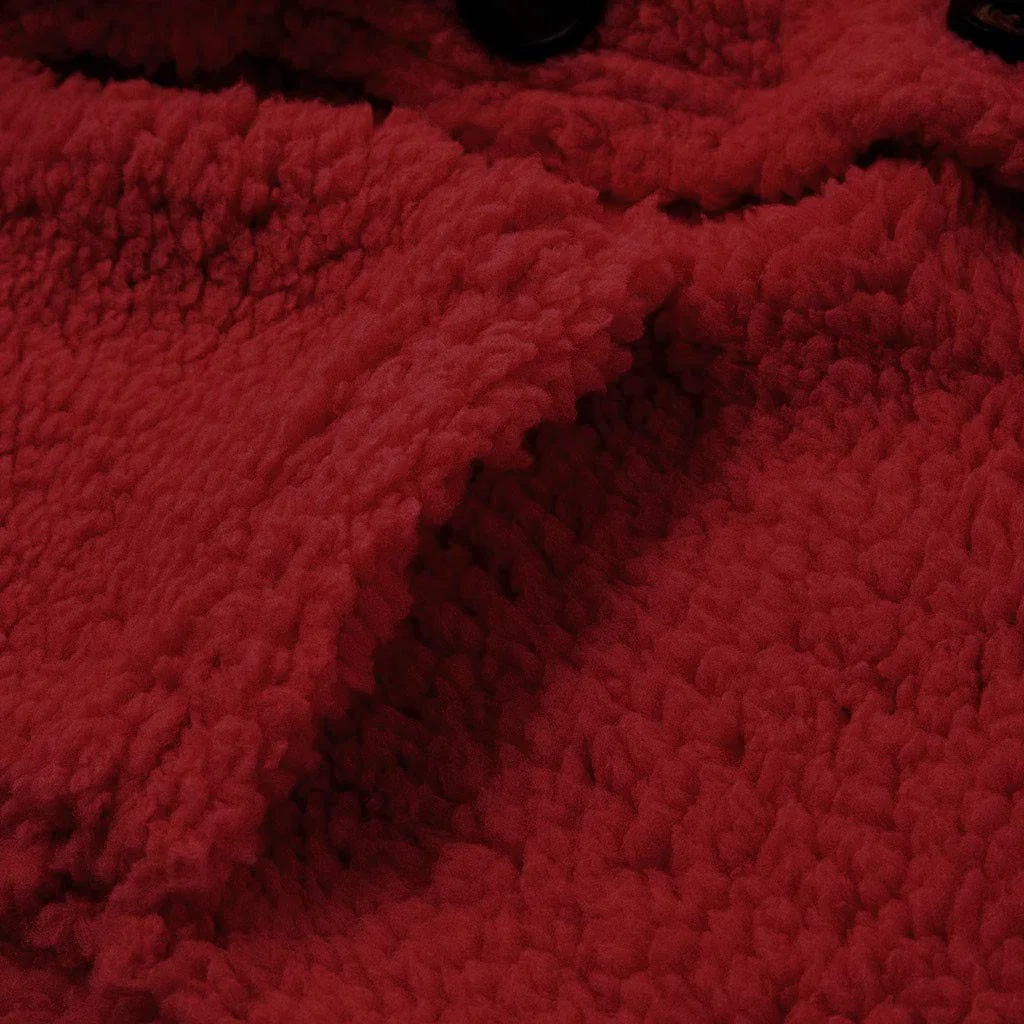Женское кардиган-пальто с карманами и пуговицами, Red — фото 4