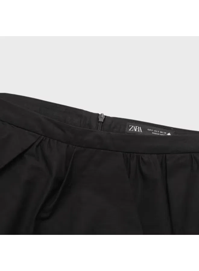 Юбка миди с мягкой эстетикой Zara, черный — фото 4