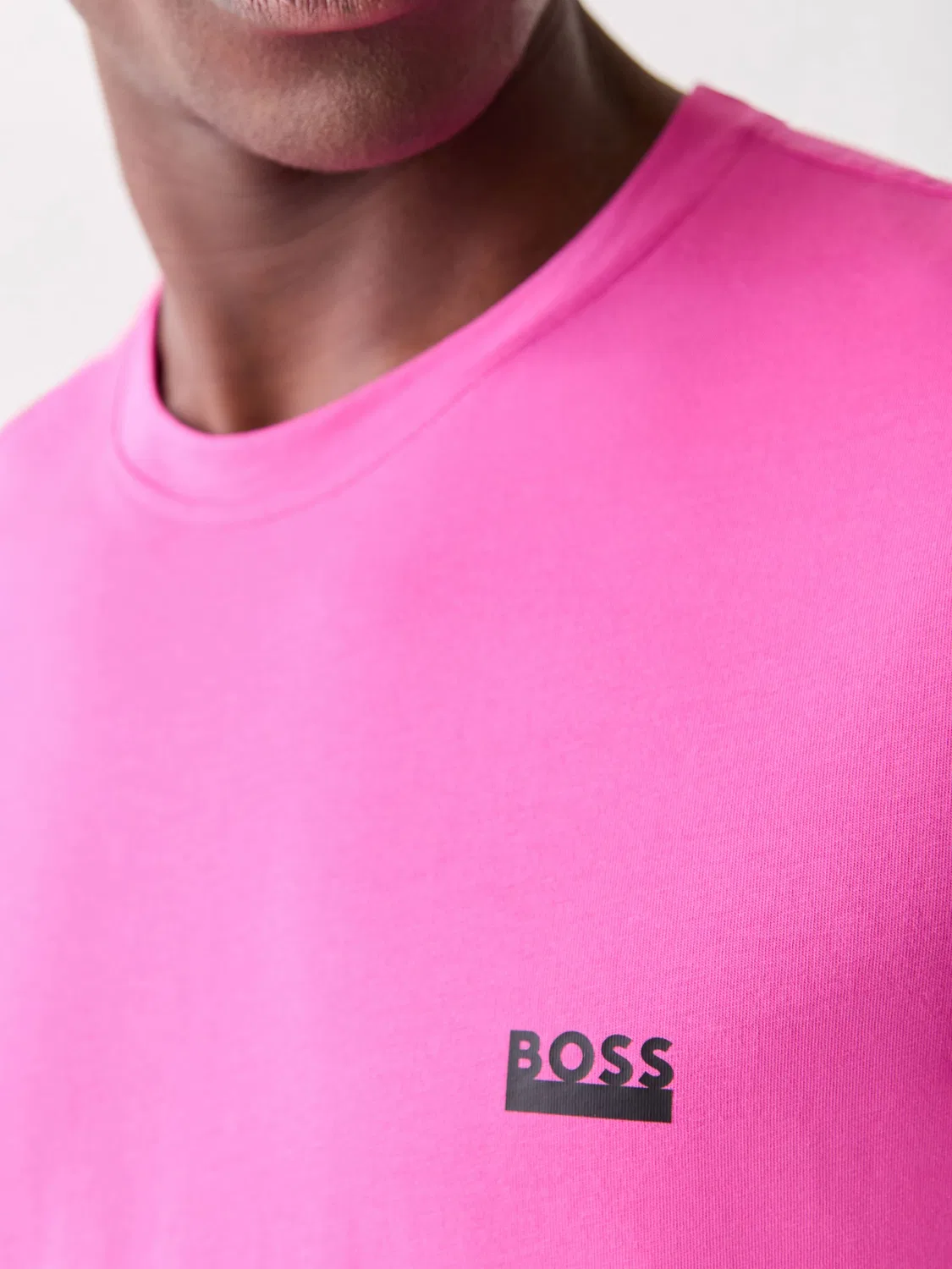 Футболка хлопковая с круглым вырезом BOSS, розовый — фото 4