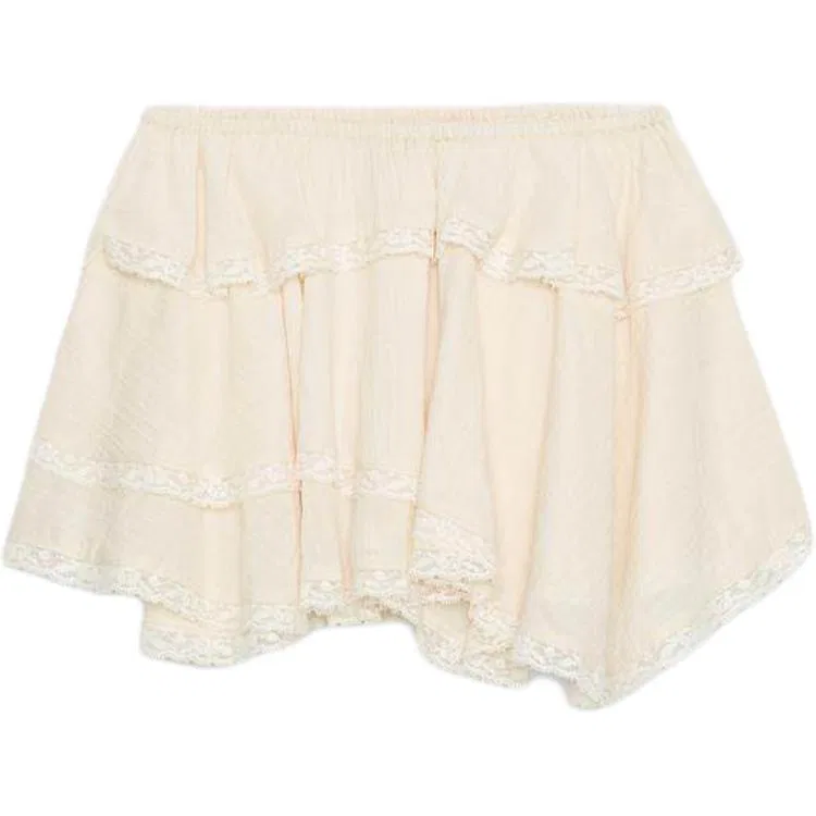 Женская повседневная юбка-шорты, ZARA, White/Pink
