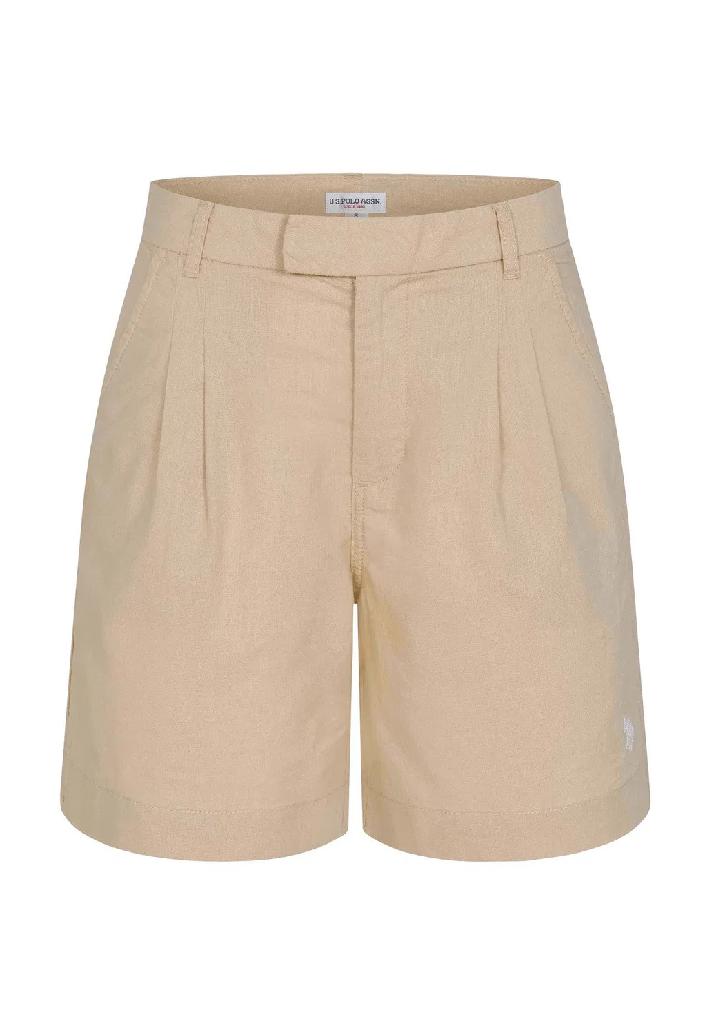 Женские льняные шорты P047 U.S. Polo Assn., Beige — фото 4