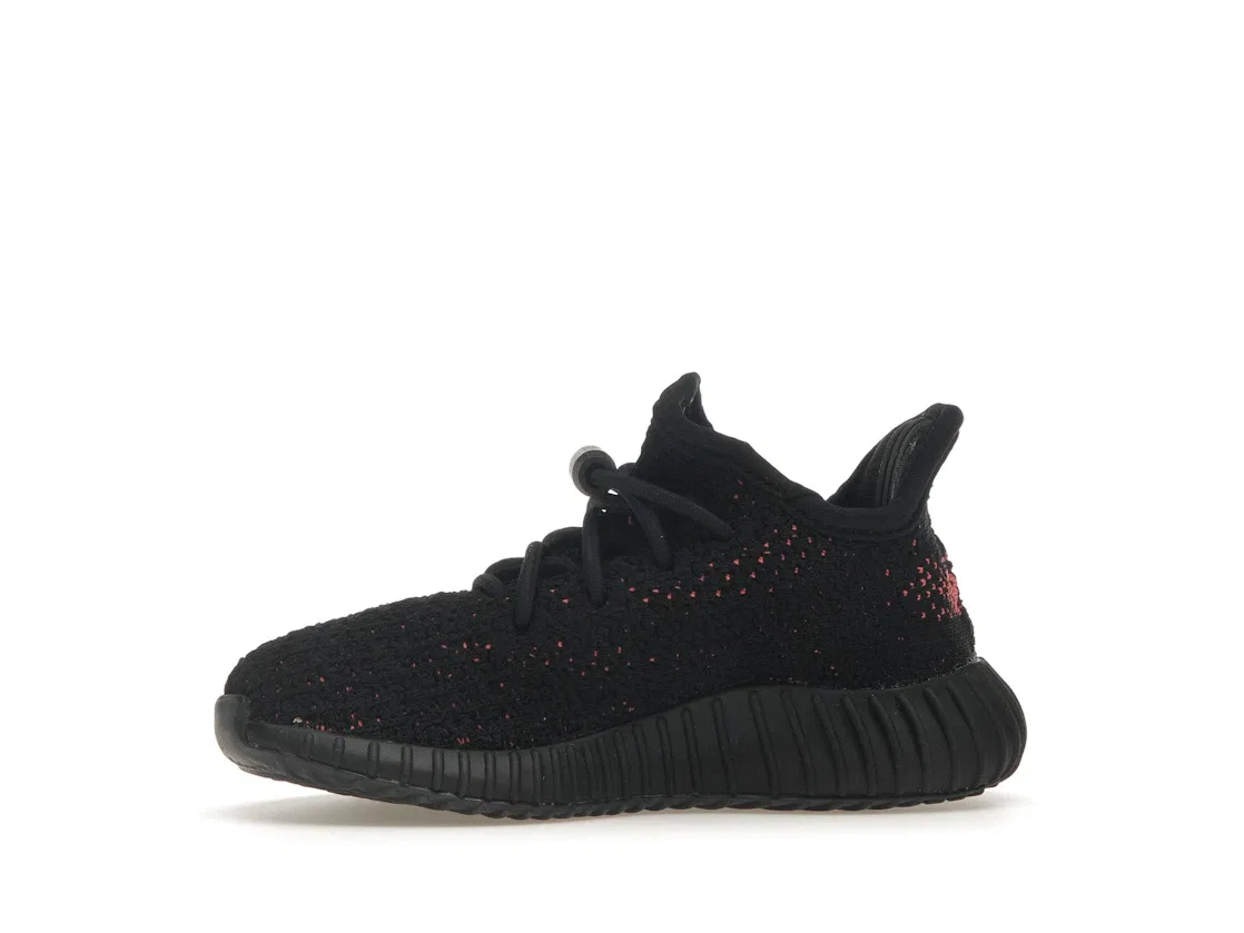 Детские кроссовки для мальчиков и девочек с принтом Adidas Yeezy Boost 350 V2, Core Black/Red/Core Black — фото 3