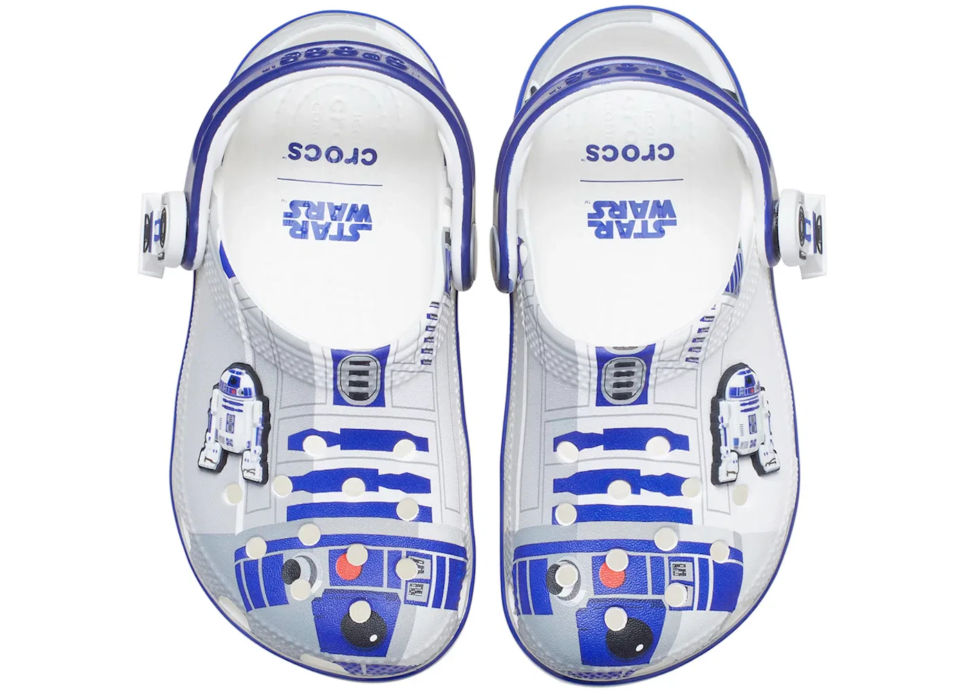 Детские сабо-клоги Star Wars R2-D2 Crocs, White/Blue/Light Grey — фото 2