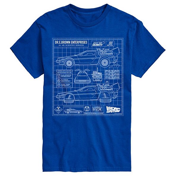 

Футболка с принтом Big & tall Back to the Future Delorean Licensed Character, Royal Blue