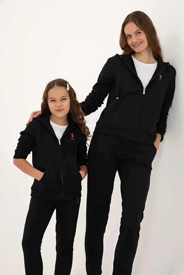 Детское худи для девочек с длинным рукавом U.S. Polo Assn., Black — фото 2