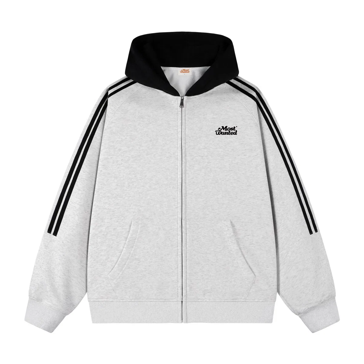 Детская толстовка унисекс с принтом MostwantedLab, White & Heather Gray & Black