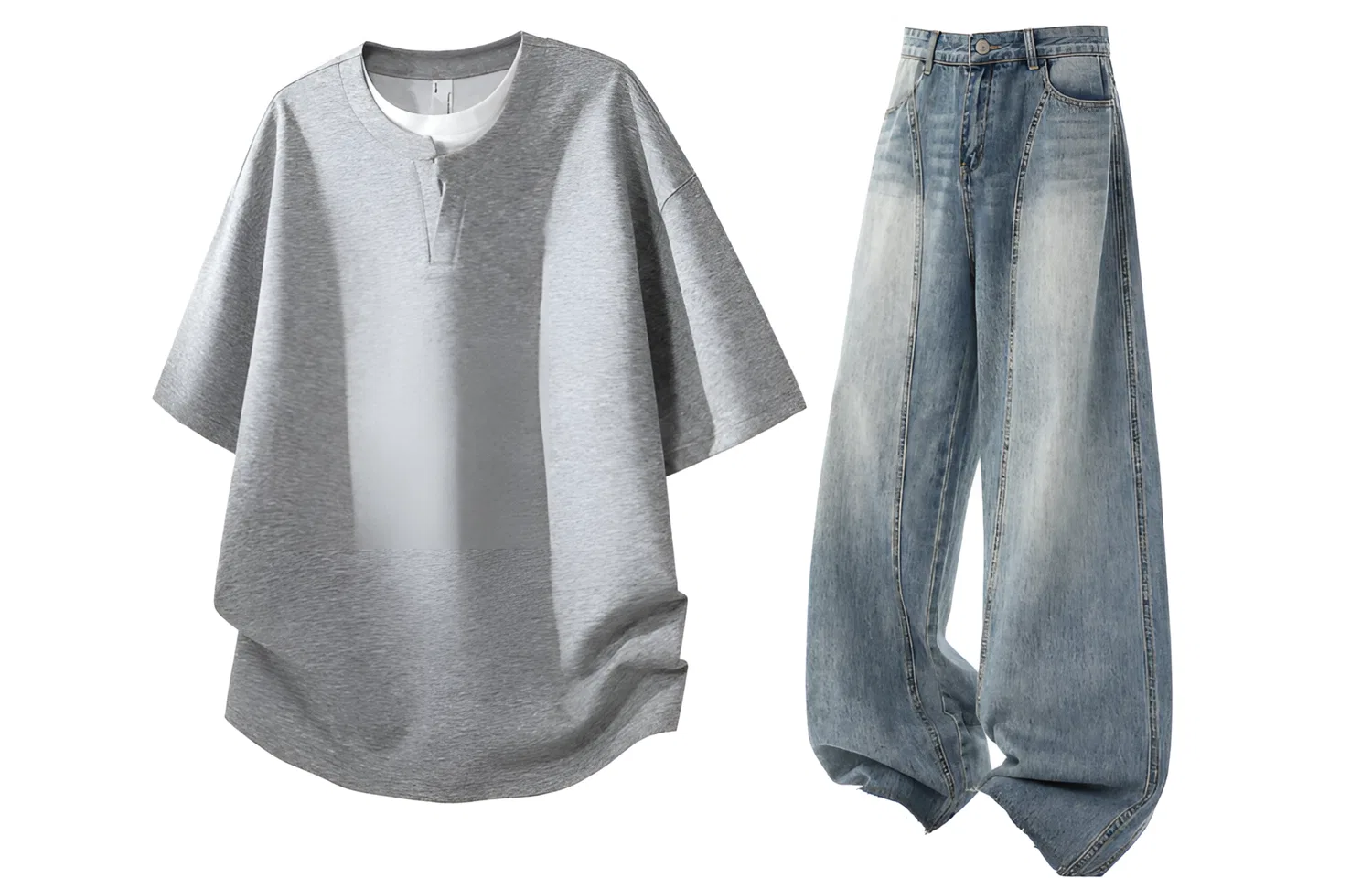 Детский спортивный комплект с принтом Casual Sportswear GWAF, Heather Gray/Blue