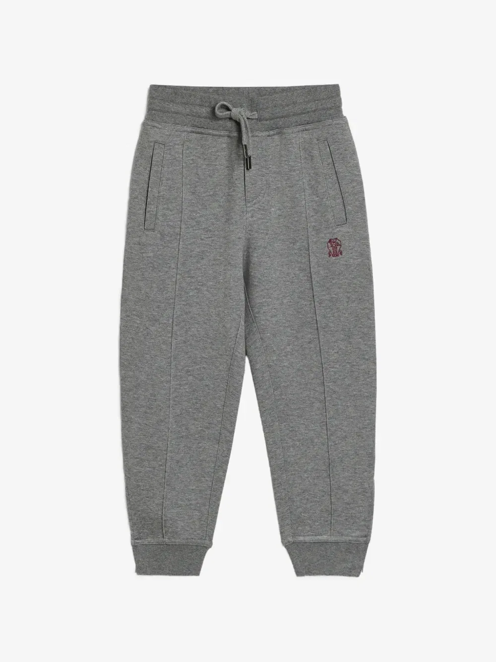 Спортивные штаны с вышитым логотипом Brunello Cucinelli Kids, серый
