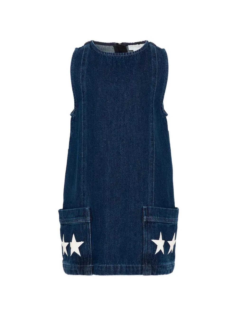 Платье без рукавов в технике пэчворк Stella McCartney Kids, синий