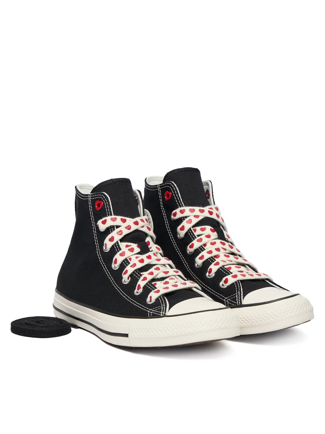 Тканевые кроссовки для девочки Chuck Taylor All Star Hearts Converse, черный — фото 2