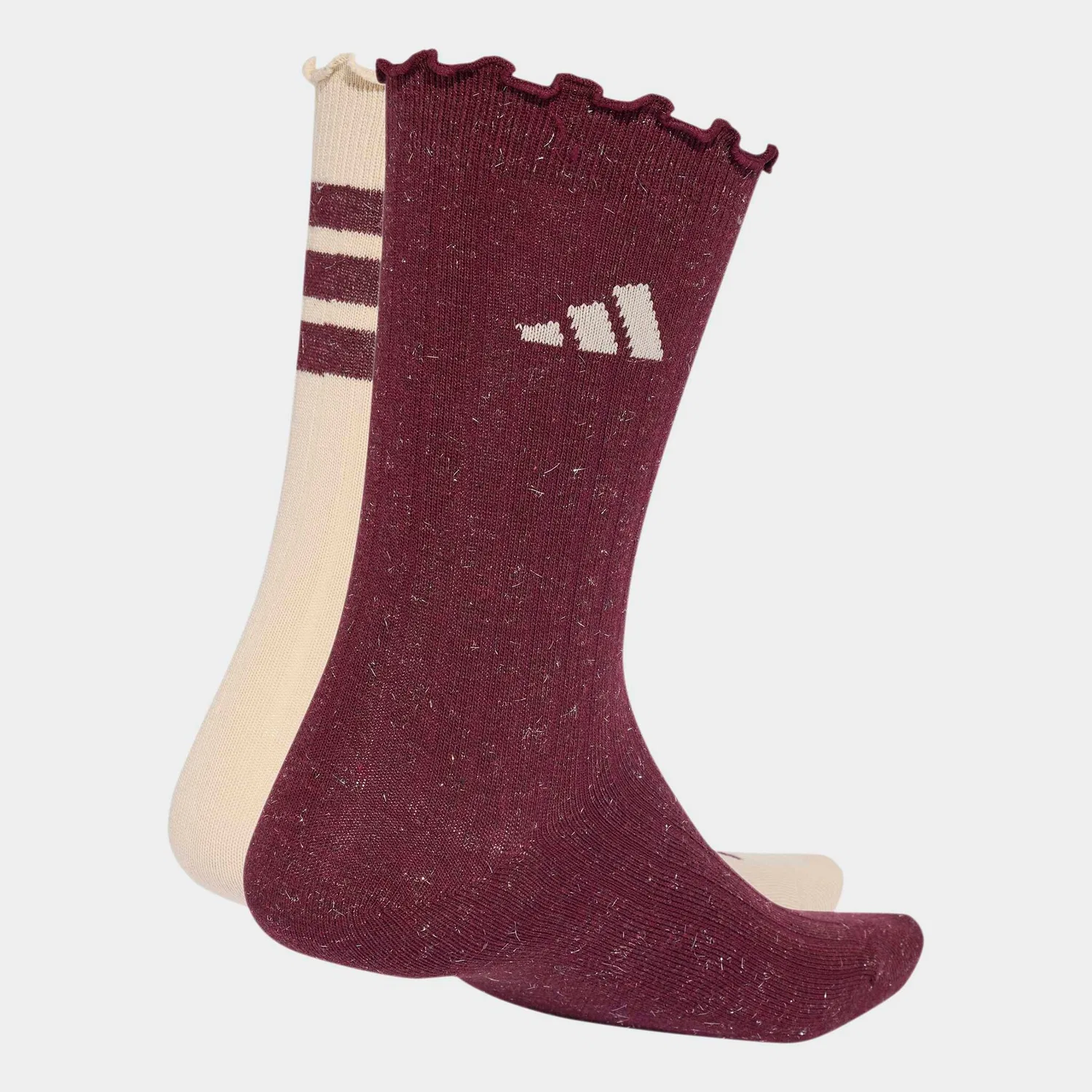 Женские носки с металлическим блеском Adidas Performance, Crystal Linen/Maroon — фото 2