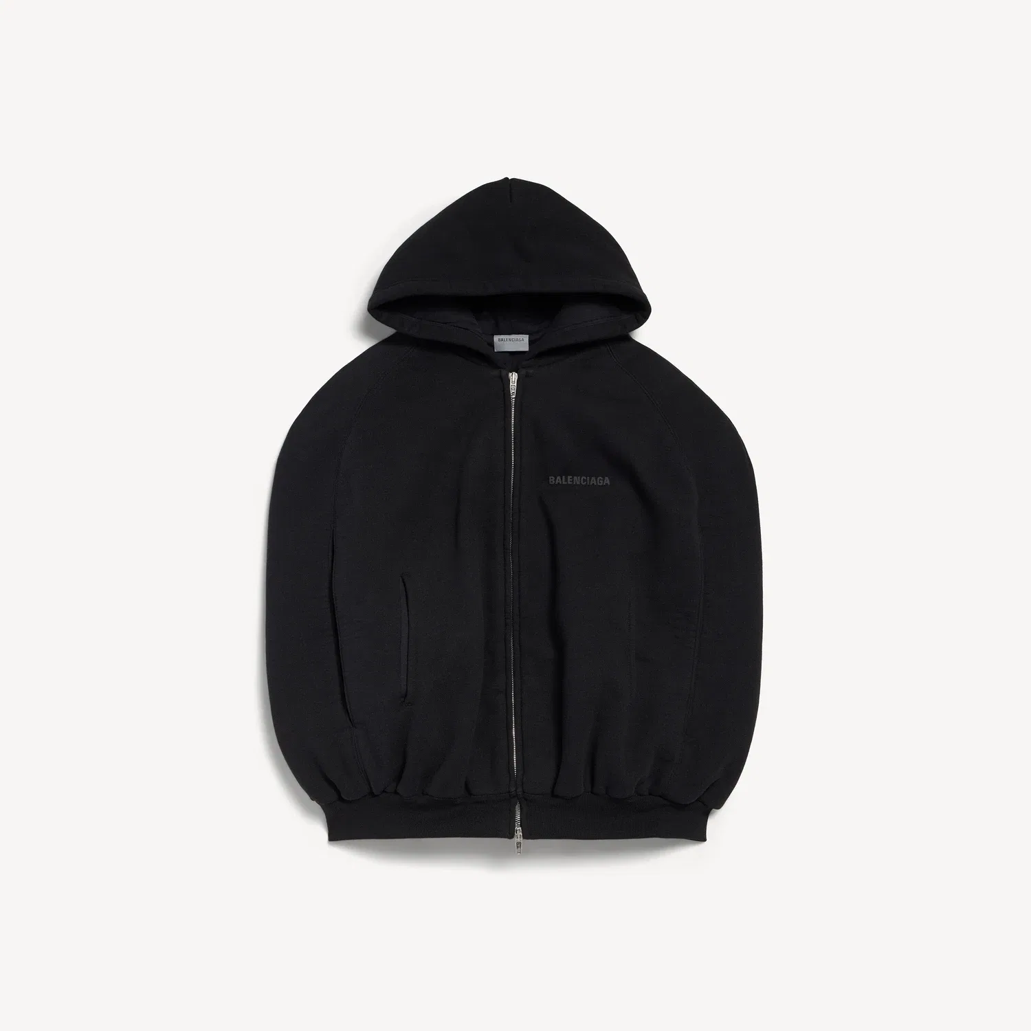 Женская толстовка с капюшоном Balenciaga Balloon Cape черного цвета, черный