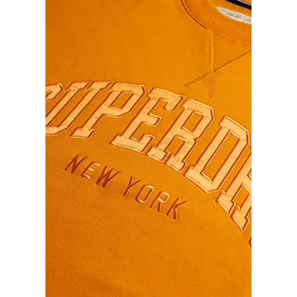 Свитшот Varsity Satin Applique Crew Superdry, оранжевый — фото 3