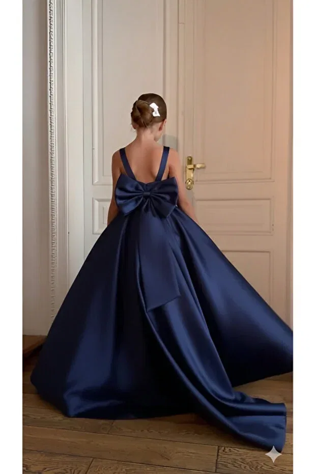 Детское платье для девочек с принтом Egolika Kids, Navy Blue — фото 2